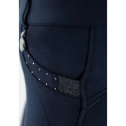 Premier Equine Beluso Ladies Full Seat Gel Riding Breeches -Equestrian Supplies Store SS20 Beluso Ladies Full Seat Gel Riding Breeches Navy Front Pocket Branding