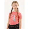 Premier Equine Simba Kids Short Sleeved Riding Top -Equestrian Supplies Store SS20 Simba Kids Short Sleeved Riding Top Coral Pink Front Shot 72 RGB big
