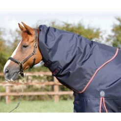 Premier Equine Titan 100 Turnout Rug With Detachable Neck Cover -Equestrian Supplies Store Titan 100g Navy Neck Cover 900x775 big