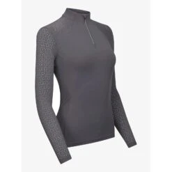 LeMieux Twilight Collection Laser Cut Longsleeve Base Layer -Equestrian Supplies Store lm lasercutlongsleeve grey3 hr