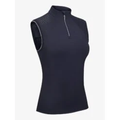 LeMieux Twilight Collection Laser Cut Sleeveless Base Layer -Equestrian Supplies Store lm lasercutsleeveless navy3 hr
