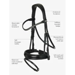 LeMieux Kudos Dressage Bridle -Equestrian Supplies Store website bride features dressage